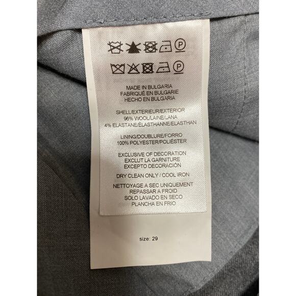 Michael Kors Gray Pleated High Rise Slim Fit Straight Leg Trouser Dress Pants 29 - Picture 3 of 4